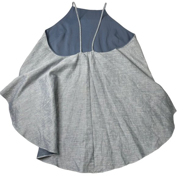 Milly Womens Light Blue Linen Blend Square Neckline Halter Top Size S - Picture 15 of 15